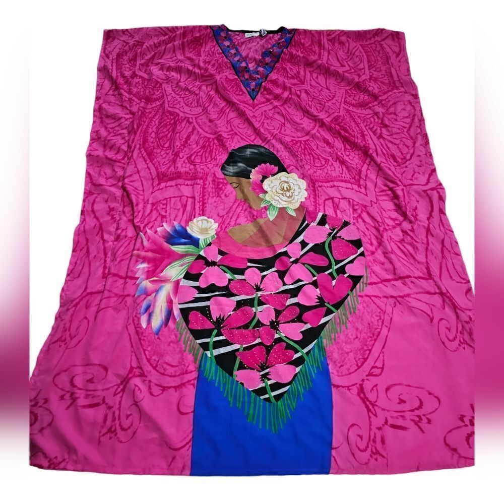 Women's SANTE Vintage Kaftan Dress One Size - Picture 2 of 4